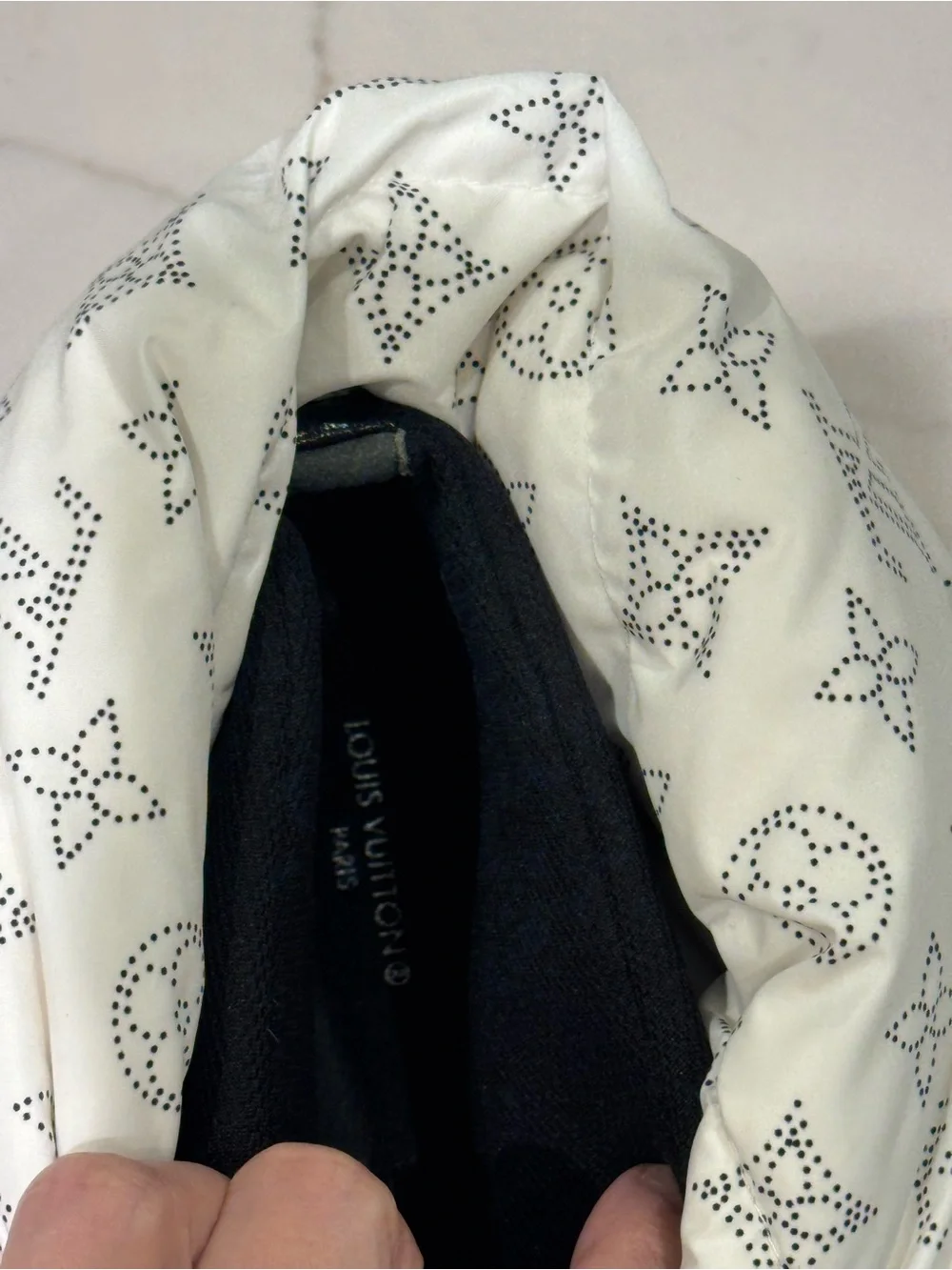 Louis Vuitton White Quilted Monogram Booties with Black Details